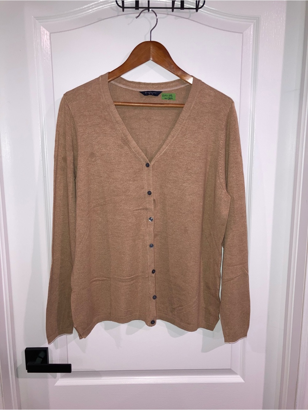 Denver Hayes Tan Button Up Knit Cardigan - size XL